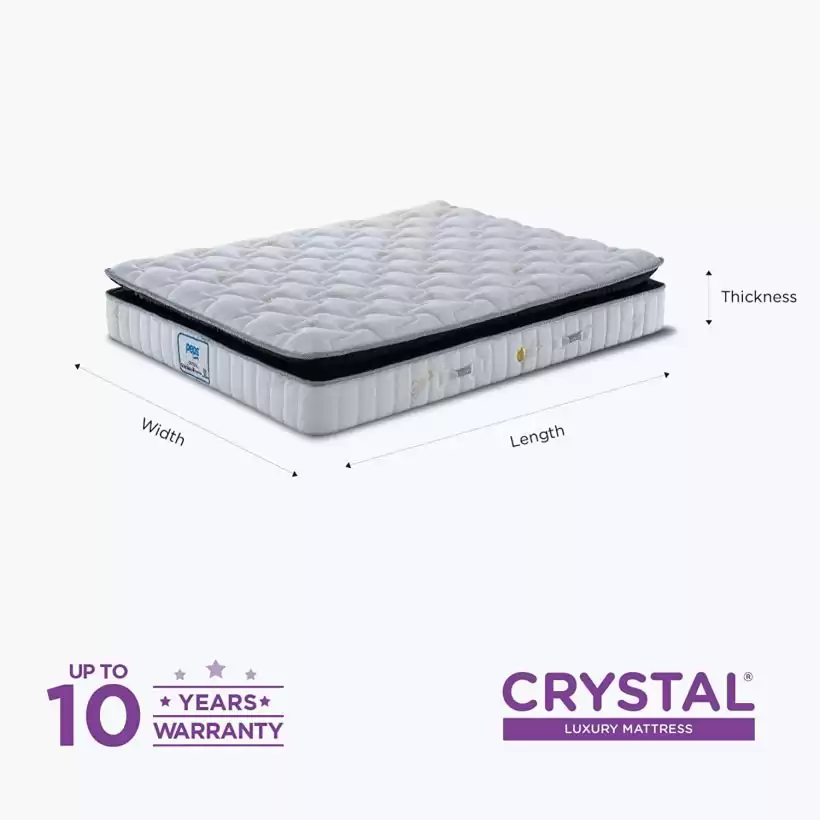 Crystal - Extra Pillow Top Luxury Mattress - 72 x 30 x 8 inch (Beige)