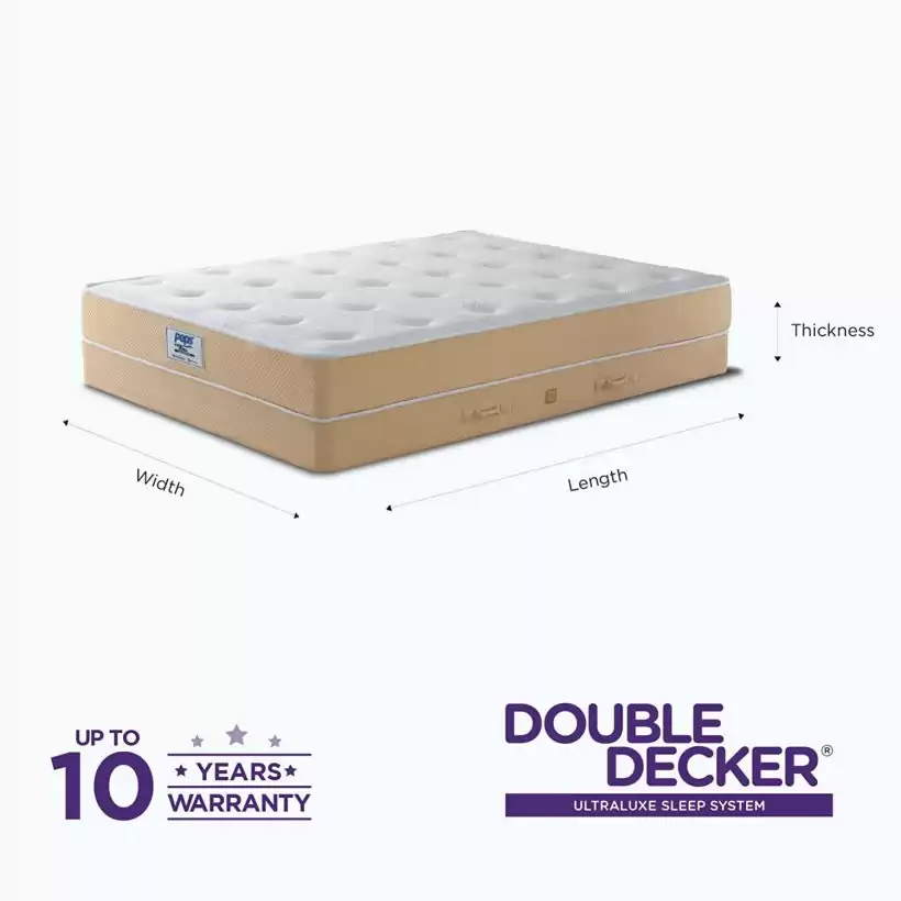 Doubledecker - Ultraluxe Sleep System - 72 x 30 x 16 inch (Cream)
