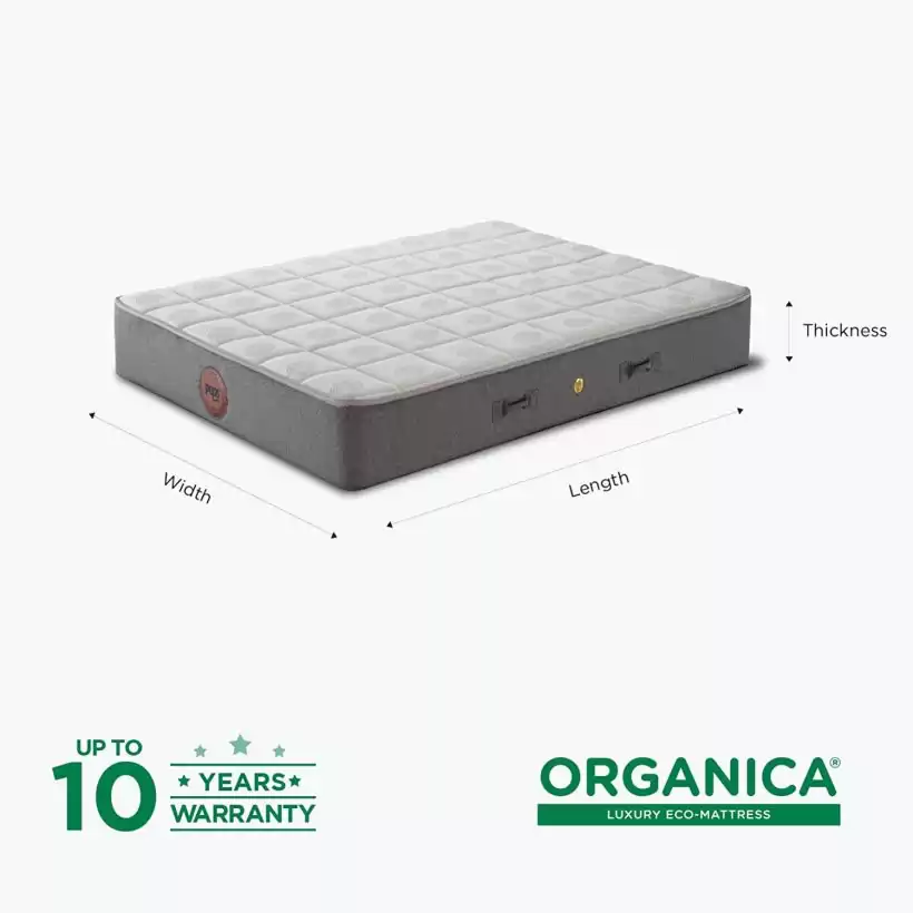 Organica - Luxury ECO Mattress Zero Disturbance Bio Cotton - 72 x 30 x 8 inch (Brown)