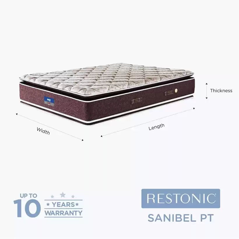 Restonic - Sanibel Pillow Top Bonnell Inner Spring - 72 x 30 x 6 inch (Beige)
