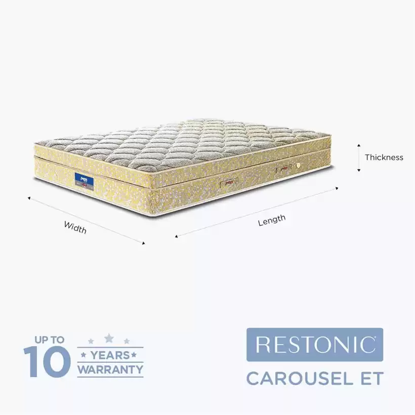 Restonic - Carousel Euro Top Pocketed - 72 x 30 x 6 inch (Cream)