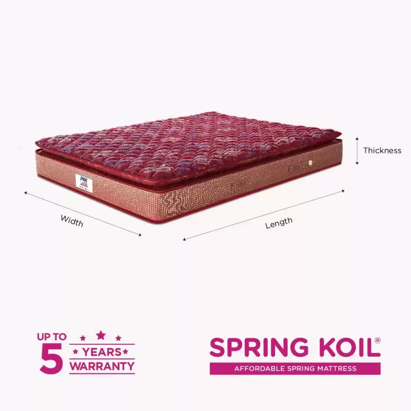Springkoil - Bonnell Pillow Top Affordable Spring Mattress - 72 x 30 x 6 inch (Maroon)
