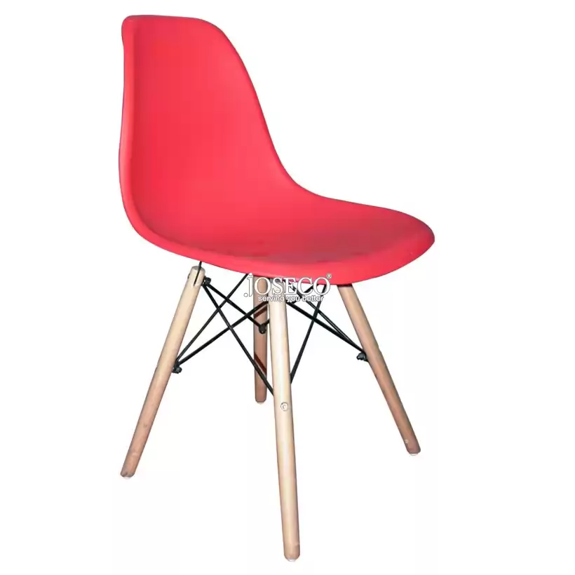 Jamaal PP Molded Chair Rubber Wood Legs Metal Cross Frame for Cafe
