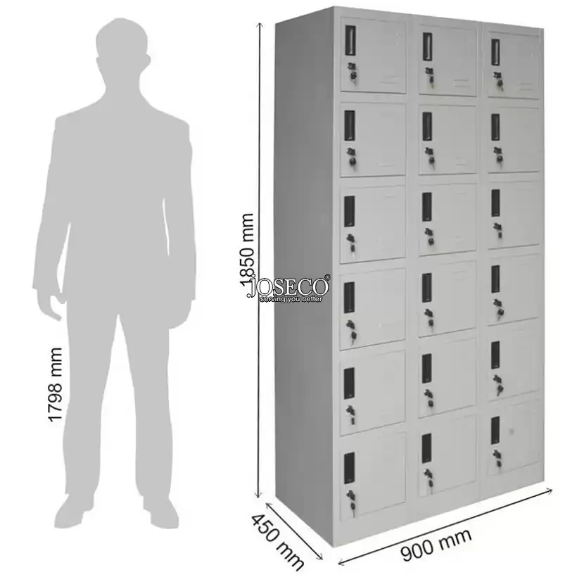 Resider 18 Doors Metal Storage Cabinet (52kg)-1